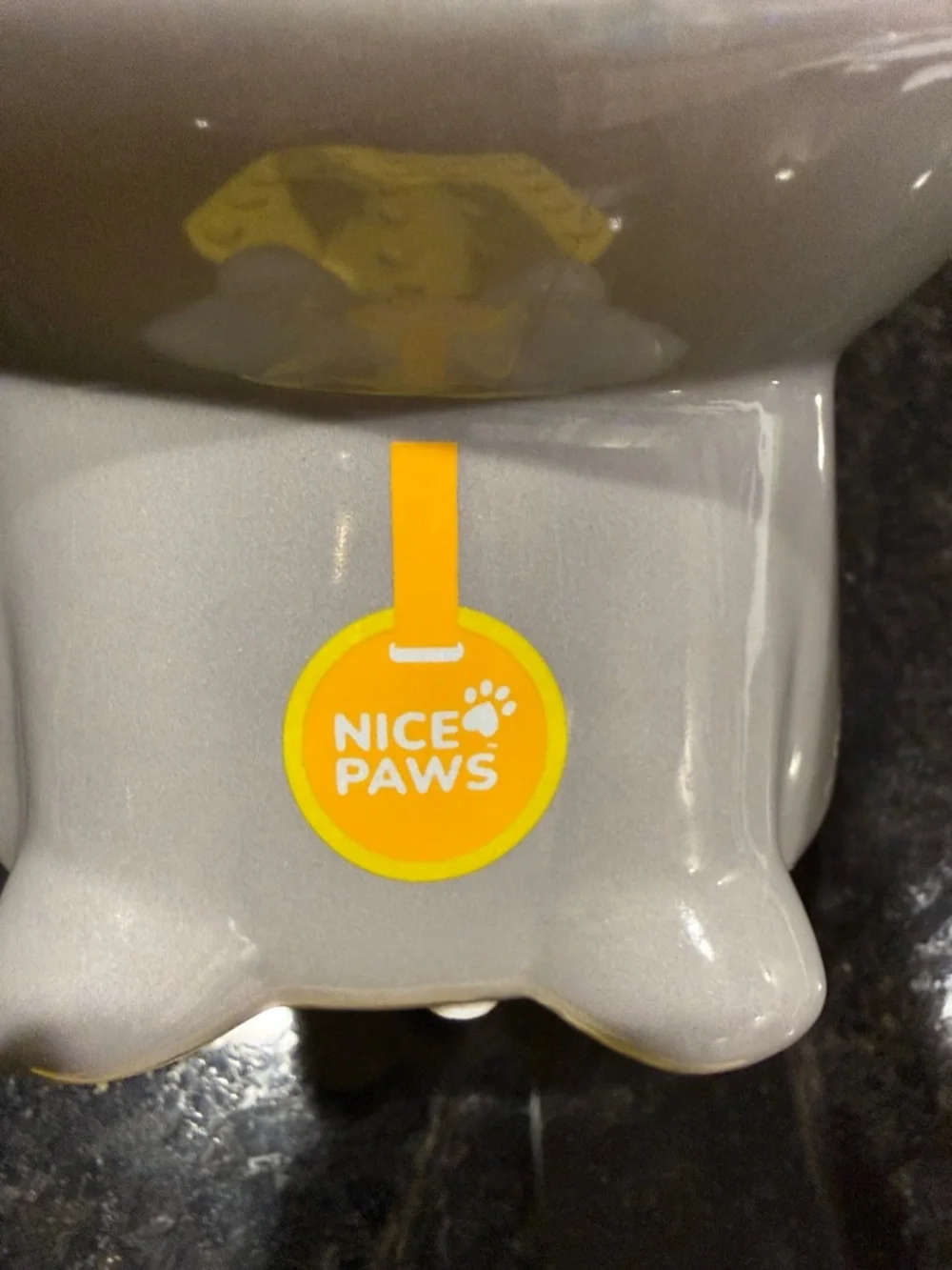 Nice Paws Yellow Cat Lick Mat & Bowl Set for Cat